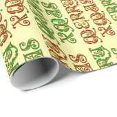 Papier Cadeau Fancy Merry Xmas sur mesure (Coin rond)