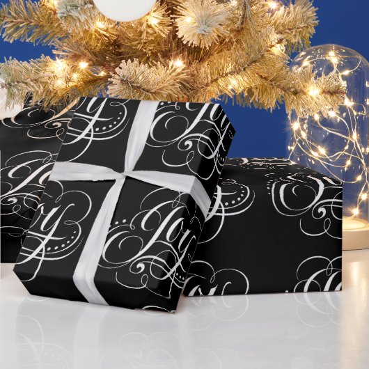 Papier Cadeau Fancy Noël JOIE Chalk Calligraphie (Vacances)