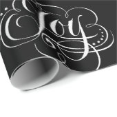 Papier Cadeau Fancy Noël JOIE Chalk Calligraphie (Coin rond)