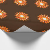 PAPIER CADEAU FANCY ORANGE FLOWER (Coin)