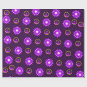 PAPIER CADEAU FANCY PURPLE FLEURS AVEC GEMSTONES (Plat)