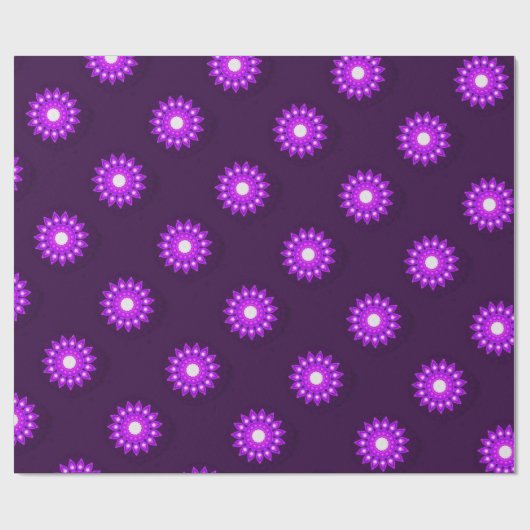 PAPIER CADEAU FANCY PURPLE FLOWER (Plat)