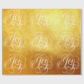 Papier Cadeau Fancy Tourbillonnant Joy Gold Foil Letting Calligr (Plat)