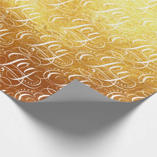 Papier Cadeau Fancy Tourbillonnant Joy Gold Foil Letting Calligr (Coin)