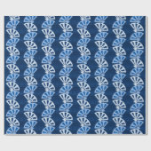 Papier Cadeau Fanfare Stripe in Blue Indigo (Plat)