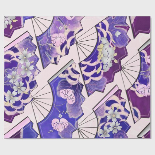 Papier Cadeau Fans traditionnels japonais (Plat)