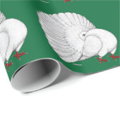 Papier Cadeau Fantail Pigeon White (Coin rond)