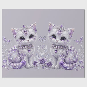 Papier Cadeau Fantaisie de chaton royal violet
