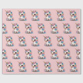 Papier Cadeau Fantaisie de licorne (Plat)
