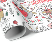 Papier Cadeau Fantaisie de Noël mignonne avec le chapeau de Père (Coin rond)