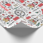 Papier Cadeau Fantaisie de Noël mignonne avec le chapeau de Père (Coin)