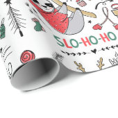 Papier Cadeau Fantaisie de Noël mignonne avec le chapeau de Père (Coin rond)