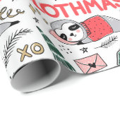 Papier Cadeau Fantaisie de Noël mignonne avec le chapeau de Père (Coin rond)