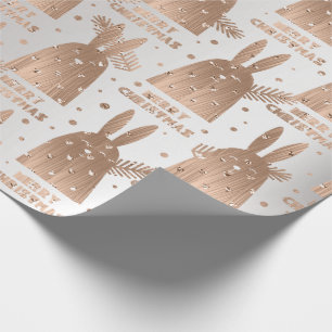 Papier Cadeau Fantaisie d'or de rose de gris de lapin de