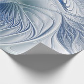 Papier Cadeau Fantaisie dynamique Abstrait Tons bleus Art fracta (Coin)
