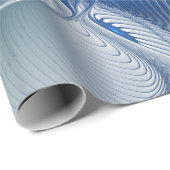 Papier Cadeau Fantaisie dynamique Abstrait Tons bleus Art fracta (Coin rond)