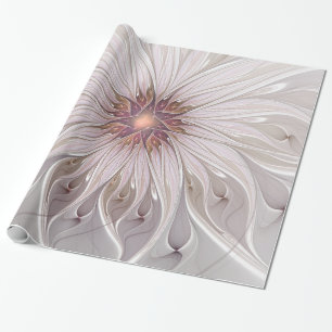 Papier Cadeau Fantaisie florale, fleur pastel moderne abstraite