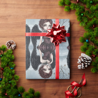 Papier Cadeau Fantaisie gothique fée sentimentale saisonnière