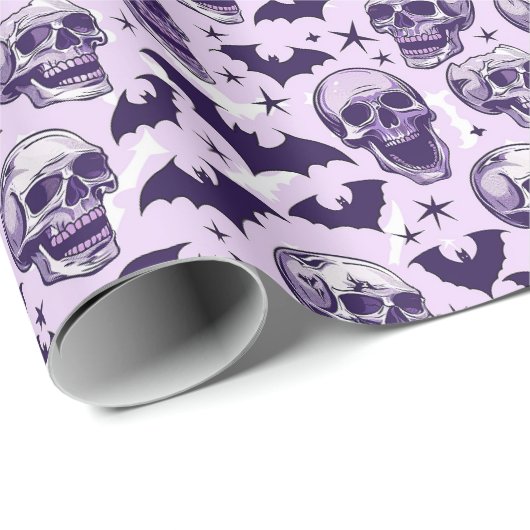 Papier Cadeau Fantaisie Gothique Violet Douce (Coin rond)