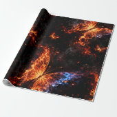 Papier cadeau fantaisie papillon flamboyant (Déroulé)