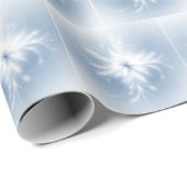 Papier Cadeau Fantasmes de neige fractionnés blancs fantaisistes (Coin rond)