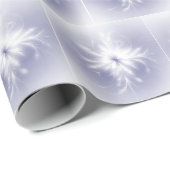 Papier Cadeau Fantasmes de neige fractionnés blancs fantaisistes (Coin rond)