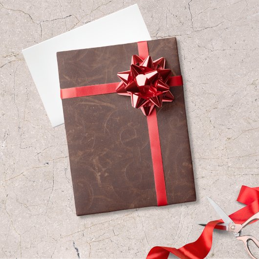 Papier Cadeau Fantastique Brown Faux cuir