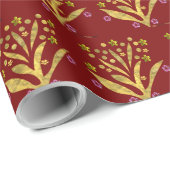 Papier Cadeau Fantastique mode de fleurs (Coin rond)