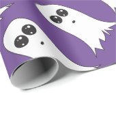 Papier Cadeau Fantôme convivial avec arrière - plan violet (Coin rond)