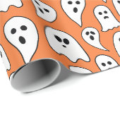 Papier Cadeau Fantôme d'Halloween (Coin rond)