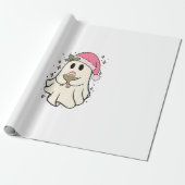 Papier Cadeau Fantôme éffrayant tenant un pain d'épices Noël (Déroulé)