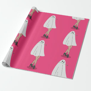 Papier Cadeau fantôme halloween poissonnets jambes