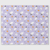 Papier Cadeau Fantôme mou et Citrouille (Plat)