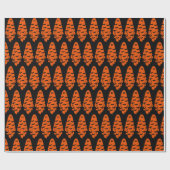 Papier Cadeau Fantôme noir et orange (Plat)