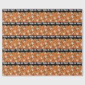 Papier Cadeau Fantômes d'Halloween Patch de citrouille hantée (Plat)