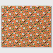 Papier Cadeau Fantômes d'Halloween Patch de citrouille hantée (Plat)