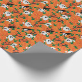 Papier Cadeau Fantômes d'Halloween Patch de citrouille hantée (Coin)