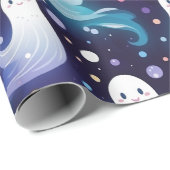 Papier Cadeau Fantômes D'Halloween, Petit Boo ! (Coin rond)