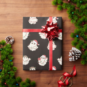 Papier Cadeau Fantômes et lumières Vintages de Noël