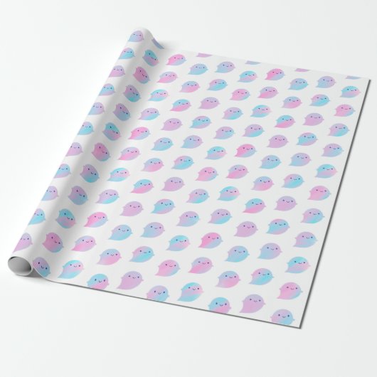 Papier Cadeau Fantômes pour aquarelle de Kawaii (licorne) (Déroulé)