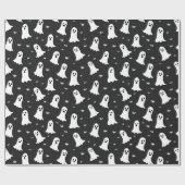 Papier Cadeau Fantômes Simplement Enchantés Noir Et Blanc Hallow (Plat)