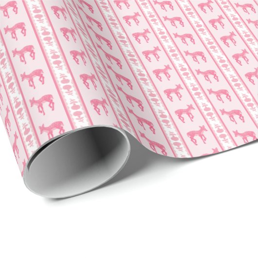 Papier cadeau Faons et Hydrangeas (Coin rond)