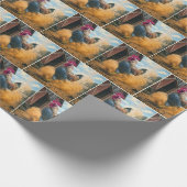 Papier Cadeau Farmer Rooster Kicking Up Dust (Coin)