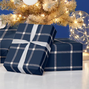 Papier Cadeau Farmhouse campagne dessinée à la main crème plaid