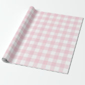 Papier Cadeau Farmhouse Pastel Pink Buffalo Check Plaid Don (Déroulé)