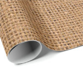 Papier Cadeau Farmhouse tan grain tissu burlap tissu rustique (Coin rond)