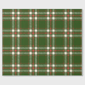 Papier Cadeau Farmhouse vert rouge blanc plaid mignon Noël (Plat)