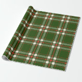 Papier Cadeau Farmhouse vert rouge blanc plaid mignon Noël (Déroulé)