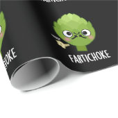 Papier Cadeau Fartichoke Funny Farting Artichoke Pun Dark BG (Coin rond)