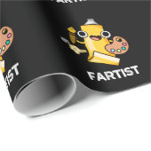 Papier Cadeau Fartist Funny Artist Pun Dark BG (Coin rond)